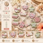 Mother's Day Keychains SVG Bundle | Laser Cut Keychain Files | Gift for Mom Templates | Glowforge Cricut CNC Instant Download