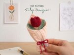 Crochet Tulip Bouquet PDF Pattern | Amigurumi Flower Crochet Pattern | DIY Handmade Gift | Cute Tulip Bouquet Decor