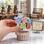 Sunshine Flowers Coaster Pot Crochet Pattern PDF | Floral Coaster Set | Cute Crochet Home Decor | Handmade Gift - Image 2