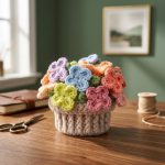 Sunshine Flowers Coaster Pot Crochet Pattern PDF | Floral Coaster Set | Cute Crochet Home Decor | Handmade Gift - Image 4