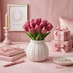 Crocheted Vase with Tulip Flowers STL File, Cute Floral Home Decor 3D Print, Aesthetic Crochet Style Vase, Instant Digital Download