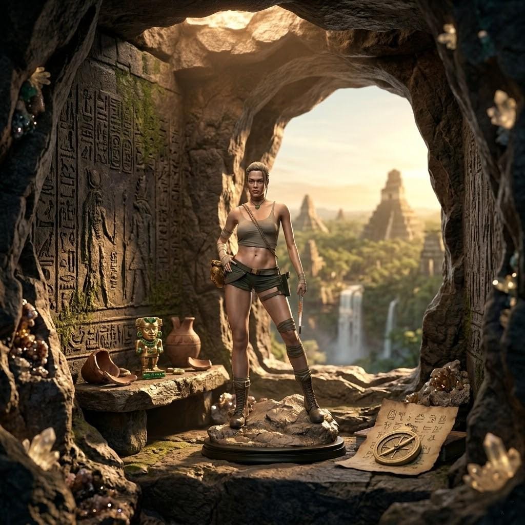 il_fullxfull.8051609456_jzq3.jpg Lara Croft 3D Print File STL, Angelina Jolie Tomb Raider Statue STL, Digital Download 3D Model for Printing, High Detail Figure STL - Image 1