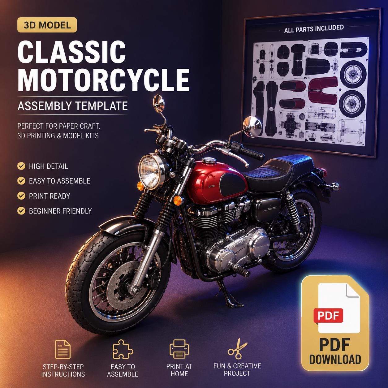 il_fullxfull.8058349564_s1m4.jpg Motorcycle STL File – Exclusive 3D Printable Bike Model, Detailed Motorcycle Decor, Instant Digital Download - Image 1