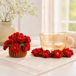 Crochet Peach Blossom Coaster Pattern PDF, Floral Coaster Crochet Pattern, Spring Home Decor, Instant Download - Image 9