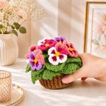 Pansy Crochet Pattern PDF, Flower Pot Crochet Pattern, Crochet Pansy Coaster, Amigurumi Floral Decor, DIY Handmade Gift - Image 4