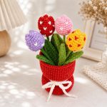 Valentine Tulip Vase Crochet Pattern PDF, Amigurumi Flower Bouquet, Valentine Crochet Gift, Handmade Tulip Vase Pattern - Image 2
