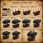 Steampunk Airship Laser Cut File SVG DXF | 3D Wooden Zeppelin Model Vector | Glowforge Files | Flying Ship, Hot Air Balloon Digital Download - Image 2