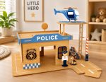 Wooden Police Station Playset for Kids Pattern PDF, Montessori Police Toy with Helicopter, Pretend Play Learning Toy, Nursery Room Decor - Image 6