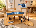 Wooden Police Station Playset for Kids Pattern PDF, Montessori Police Toy with Helicopter, Pretend Play Learning Toy, Nursery Room Decor - Image 4