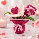 Valentine Crochet Pattern PDF, Heart Flowers Vase Amigurumi Pattern, DIY Love Gift, Crochet Flower Bouquet, Valentine Decor - Image 5