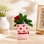 Valentine Rose Vase Crochet Pattern PDF, Crochet Rose Bouquet, Amigurumi Flower Vase, DIY Valentine Gift Pattern - Image 3
