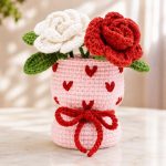 Valentine Rose Vase Crochet Pattern PDF, Crochet Rose Bouquet, Amigurumi Flower Vase, DIY Valentine Gift Pattern - Image 6