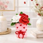 Valentine Rose Vase Crochet Pattern PDF, Crochet Rose Bouquet, Amigurumi Flower Vase, DIY Valentine Gift Pattern - Image 7