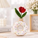 Crochet Tulip Donut Vase Pattern PDF, Crochet Flower Vase Pattern, Tulip Crochet Pattern, Handmade Home Decor DIY Gift - Image 2