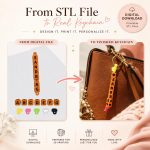 Square Alphabet Bead STL Bundle, 3D Printable Letter Beads A-Z, Custom Name Beads for Bracelet & Jewelry Making, Digital Download File
