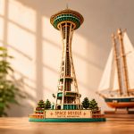 3D Wooden Space Needle Model | Seattle Landmark Architecture Puzzle | Large DIY Building Craft Kit | Desk Decor Gift for Architect - Image 5