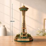 3D Wooden Space Needle Model | Seattle Landmark Architecture Puzzle | Large DIY Building Craft Kit | Desk Decor Gift for Architect - Image 4