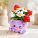 Strawberry Pig Pot Crochet Pattern PDF, Cute Amigurumi Pig Planter, Strawberry Flower Pot Plush, Handmade Crochet Toy Pattern - Image 4