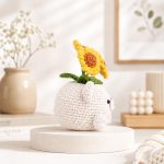 Sunflower Bear Pot PDF Crochet Pattern, Amigurumi Flower Bear Planter, Cute DIY Crochet Pattern Digital Download - Image 5