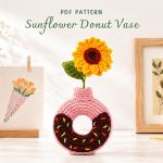 Sunflower Donut Vase Crochet Pattern PDF, Amigurumi Flower Vase Tutorial, Cute Donut Decor, DIY Crochet Gift Pattern