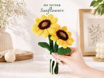 Crochet Sunflower Bouquet PDF Pattern, Amigurumi Flower Pattern, Crochet Sunflowers, Handmade Flower Gift, Digital Download