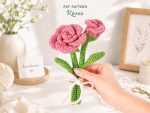 Crochet Rose Pattern PDF | Amigurumi Flower Tutorial | Crochet Roses Bouquet | Instant Download | DIY Crochet Flowers
