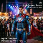 Future Hero Armor Bust - 3D Model STL for Cosplay Printing, Digital Download, Customizable Hero Statue, Detailed Sculpture for Collectors - Image 3