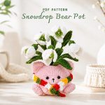 Snowdrop Bear Pot Crochet Pattern | Amigurumi Bear Planter PDF | DIY Crochet Flower Pot | Cute Plush Bear with | Instant Digital Download