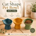 Cat Shape Pet Bowl, Cute Cat Food Bowl, Ceramic Cat Water Dish, Kitty Feeding Bowl, Modern Pet Accessories, Gift for Cat Lovers, Cat Gift