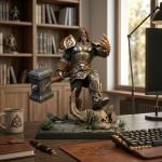 Thunder Warrior 3D Model STL, Mythic Norse Fantasy Warrior Statue, High Detail 3D Printing File, Resin Miniature Digital Download - Image 2