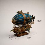 Steampunk Airship Laser Cut File SVG DXF | 3D Wooden Zeppelin Model Vector | Glowforge Files | Flying Ship, Hot Air Balloon Digital Download - Image 3