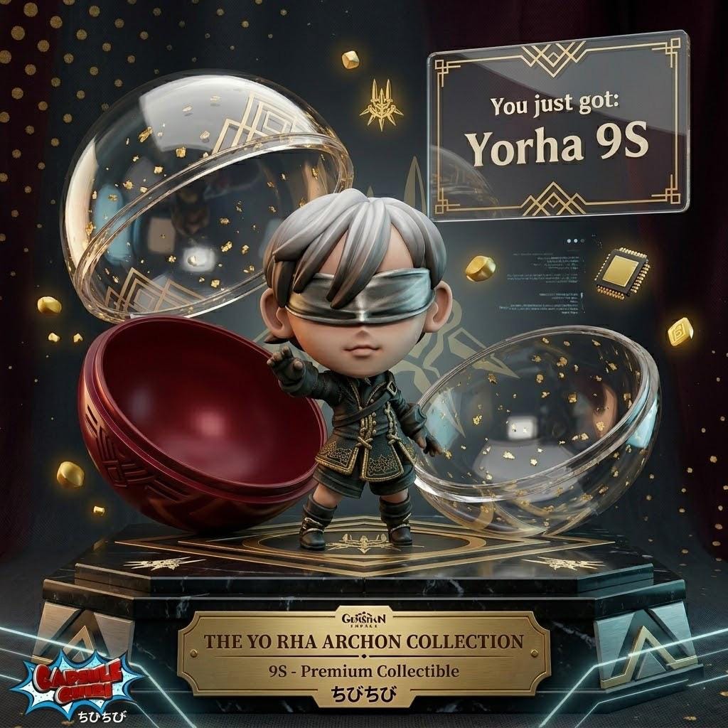 il_fullxfull.8084083369_21aq.jpg Yorha 9S Chibi STL File, Anime Figure 3D Print, Cute Sci-Fi Collectible Digital Download - Image 1