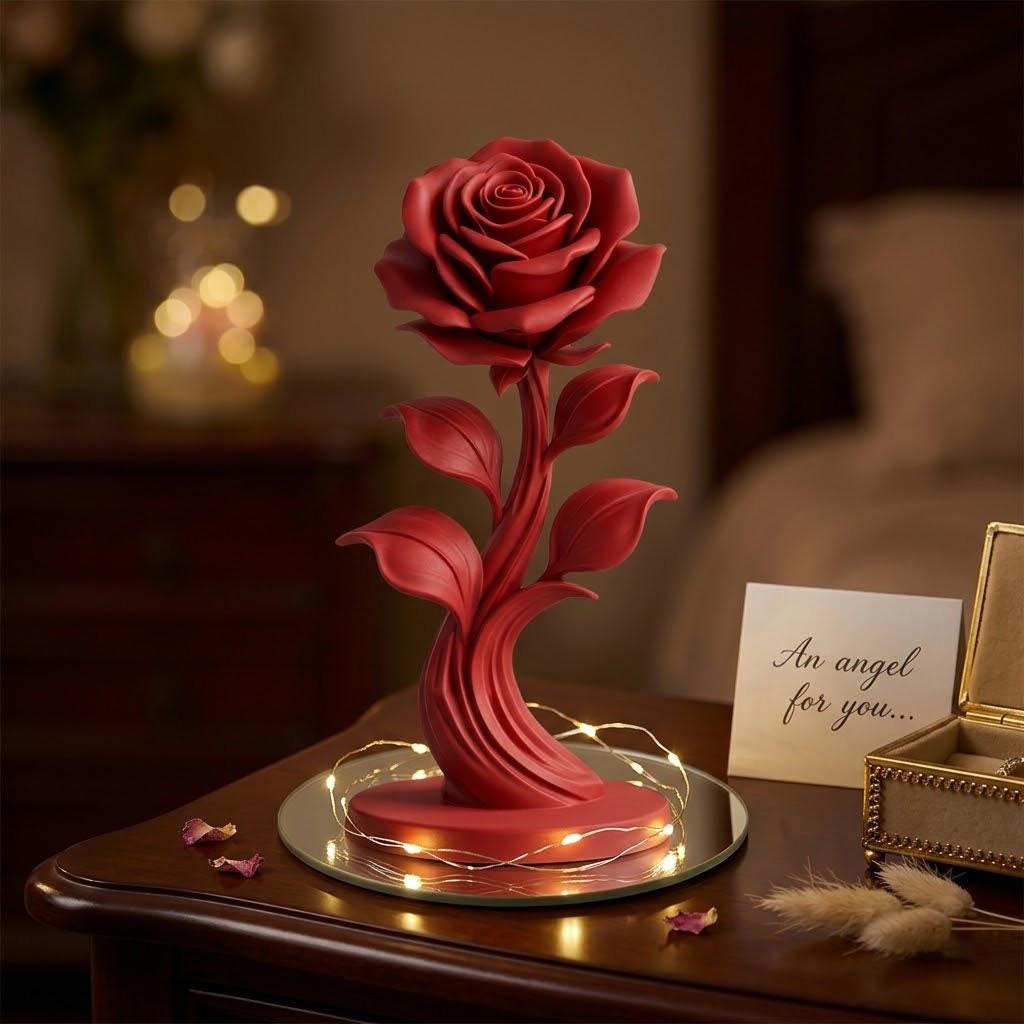 il_fullxfull.8084144729_gzk2.jpg Rose Flower STL File, Romantic Floral 3D Print Model, Elegant Rose Figurine Digital Download, Printable Home Decor Gift - Image 1