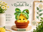 Cute Radish Pot Crochet Pattern | Digital PDF Download | Beginner Amigurumi Pattern