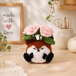 Crochet Fox Rose Pot Pattern PDF, Amigurumi Fox Planter, Crochet Flower Pot, Cute Fox Home Decor, Digital Download - Image 3
