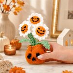 Pumpkin Daisy Pot Crochet Pattern PDF, Halloween Crochet Flower Pot, Fall Amigurumi Decor, Cute Pumpkin Daisy Pattern - Image 3