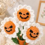 Pumpkin Daisy Pot Crochet Pattern PDF, Halloween Crochet Flower Pot, Fall Amigurumi Decor, Cute Pumpkin Daisy Pattern - Image 6