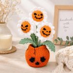 Pumpkin Daisy Pot Crochet Pattern PDF, Halloween Crochet Flower Pot, Fall Amigurumi Decor, Cute Pumpkin Daisy Pattern - Image 7