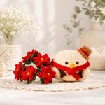 Poinsettia Snowman Pot Crochet PDF Pattern, Christmas Amigurumi Planter, Holiday Crochet Decor, Digital Download