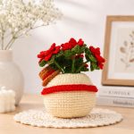 Poinsettia Snowman Pot Crochet PDF Pattern, Christmas Amigurumi Planter, Holiday Crochet Decor, Digital Download - Image 4