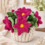 Poinsettia Crochet Pattern PDF, Christmas Flower Coaster Pot, Crochet Plant Pattern, Holiday Home Decor Digital Download - Image 3