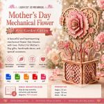 3D Mechanical Flower Laser Cut File Photo Album Box| Mother's Day Wooden Rose | Hand Crank Wooden Automata DIY Gift Digital Download
