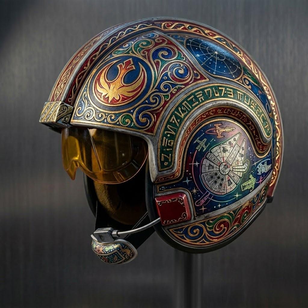 il_fullxfull.8088186099_kfi2.jpg X-Wing Pilot Helmet STL File, 3D Print Cosplay Helmet Digital Download, Wearable Sci-Fi Armor Prop, Space Pilot Helmet STL by Hex3D - Image 1