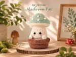 Cute Mushroom Pot Crochet Pattern PDF, Amigurumi Plant Pot DIY, Kawaii Crochet Toy Tutorial, Instant Digital Download