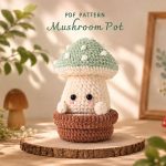 Cute Mushroom Pot Crochet Pattern PDF, Amigurumi Plant Pot DIY, Kawaii Crochet Toy Tutorial, Instant Digital Download