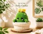 Baby Cactus Crochet Pattern | Cute Amigurumi PDF | DIY Plush Cactus Digital Download for Crafts & Gifts