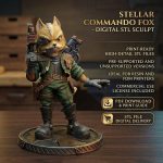Fox McCloud Star Fox STL File for 3D Printing, Space Pilot Fox Character Figure, Sci-Fi Game Collectible, Digital Download STL & OBJ