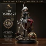 2B NieR Automata STL File for 3D Printing, Anime Game Character Figure, 2B Statue Digital Download, Resin 3D Printer Model, Gamer STL