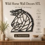 Wild Horse Wall Decor STL for 3D Printing, Horse Wall Art, Rustic Farmhouse Decor, Digital Download