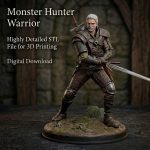 Monster Hunter Warrior STL for 3D Printing, Fantasy Swordmaster Miniature, RPG Tabletop Figure, Digital Download - Image 4
